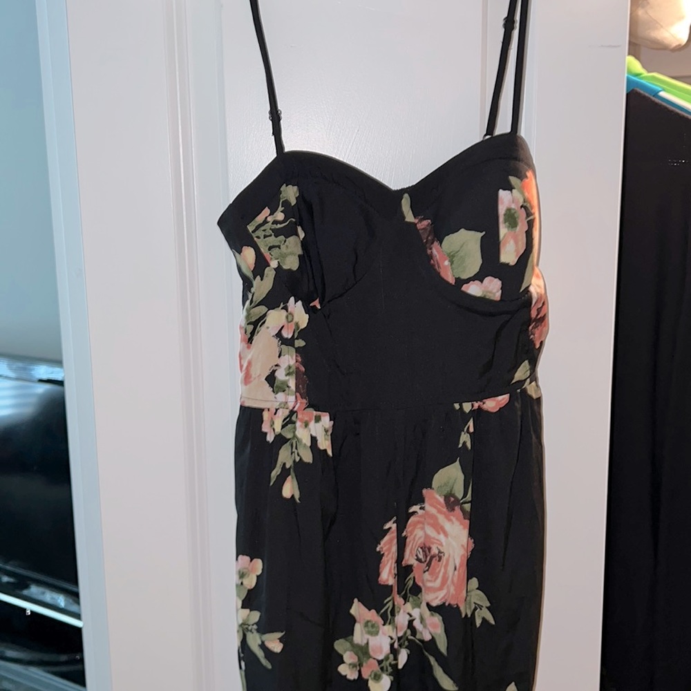 Black floral romper